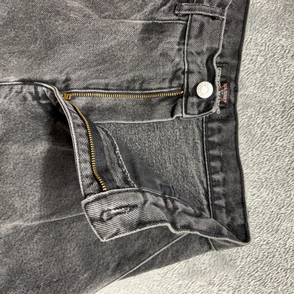Guess Denim Shorts Women 27 Acid Wash Black Vintage Georges Marciano USA - Picture 9 of 12
